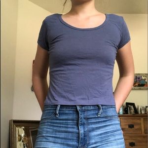 Light blue crop top
